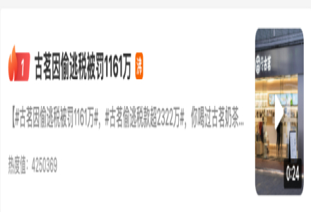 Evading Taxes of 23.22 Million?! Guming Milk Tea Fined Over 11.61 Million Yuan