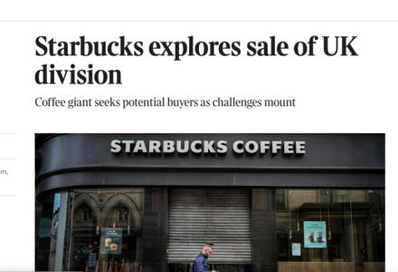 Can't Handle It?! Starbucks Considers Selling Its Largest European Market