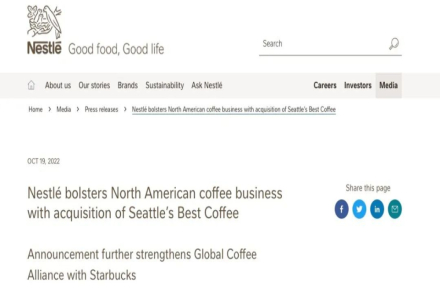 Breaking: Nestlé Further Acquires Starbucks Coffee Business