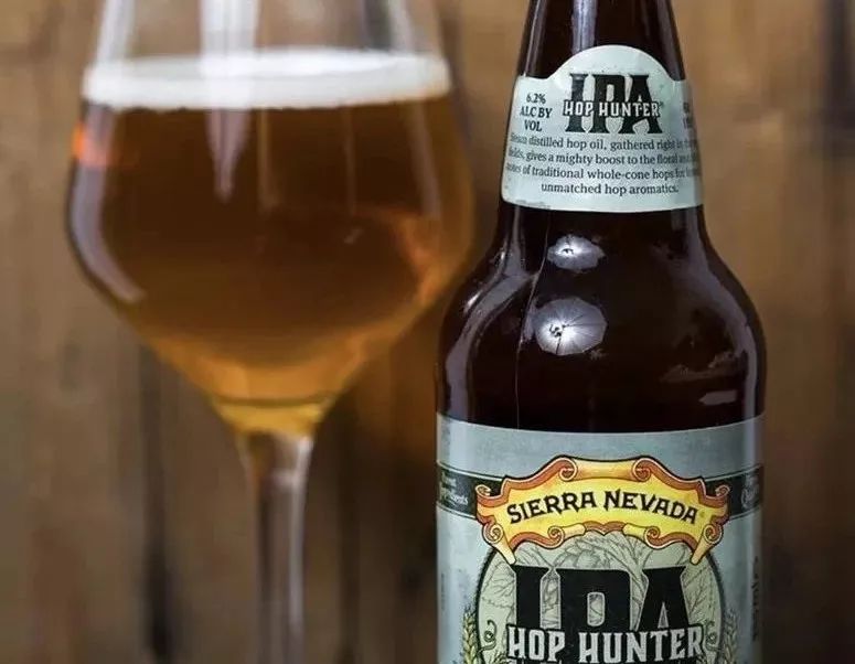 Sierra Nevada Hop Hunter IPA in glass showing amber color