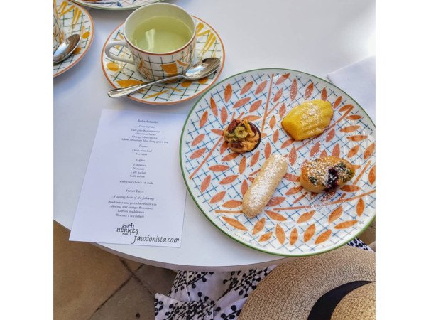Exquisite pastries served in A Walk in The Garden dinnerware.