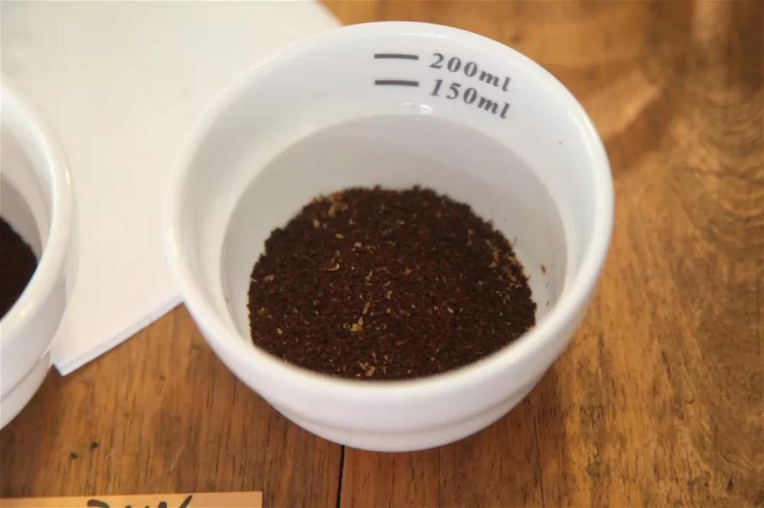 Smelling dry coffee aroma during cupping