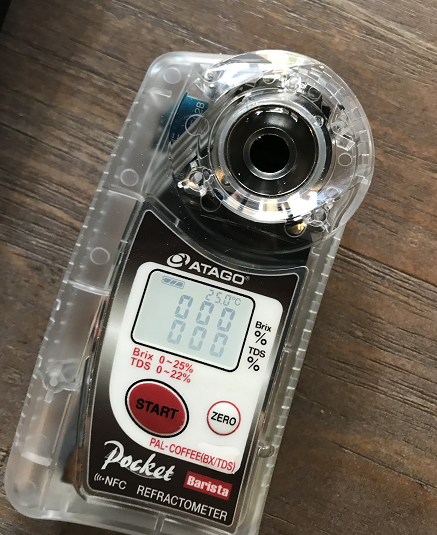 Calibrating the coffee concentration meter with pure water