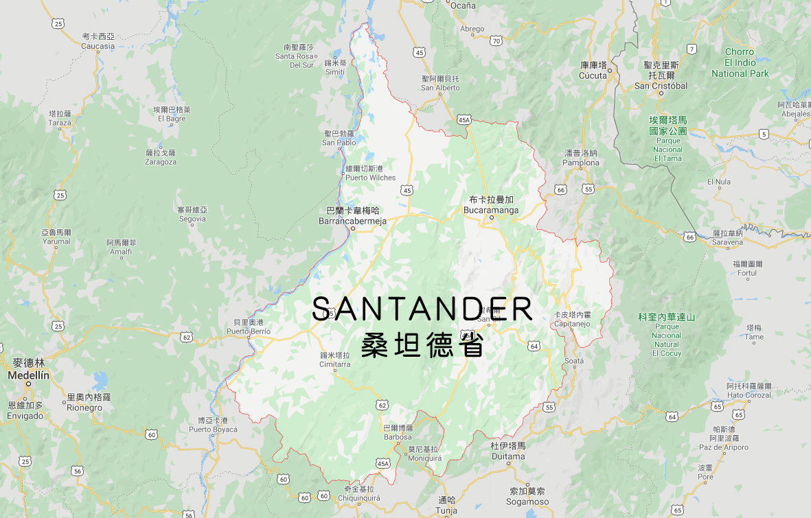 Santander coffee plantation landscape