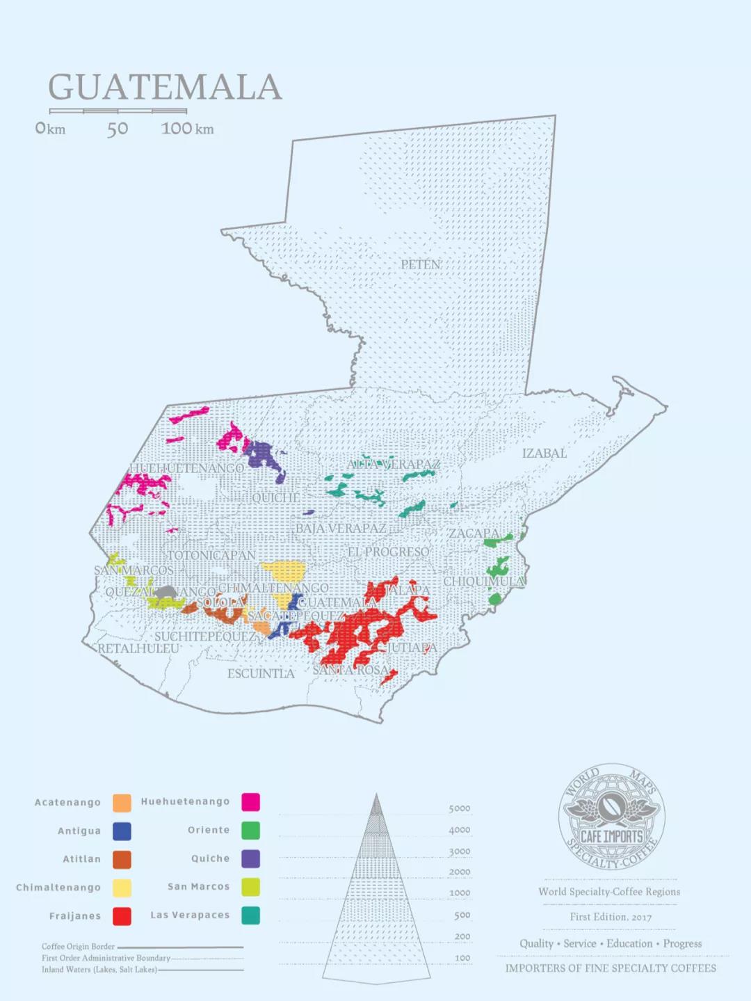 Guatemalan coffee map