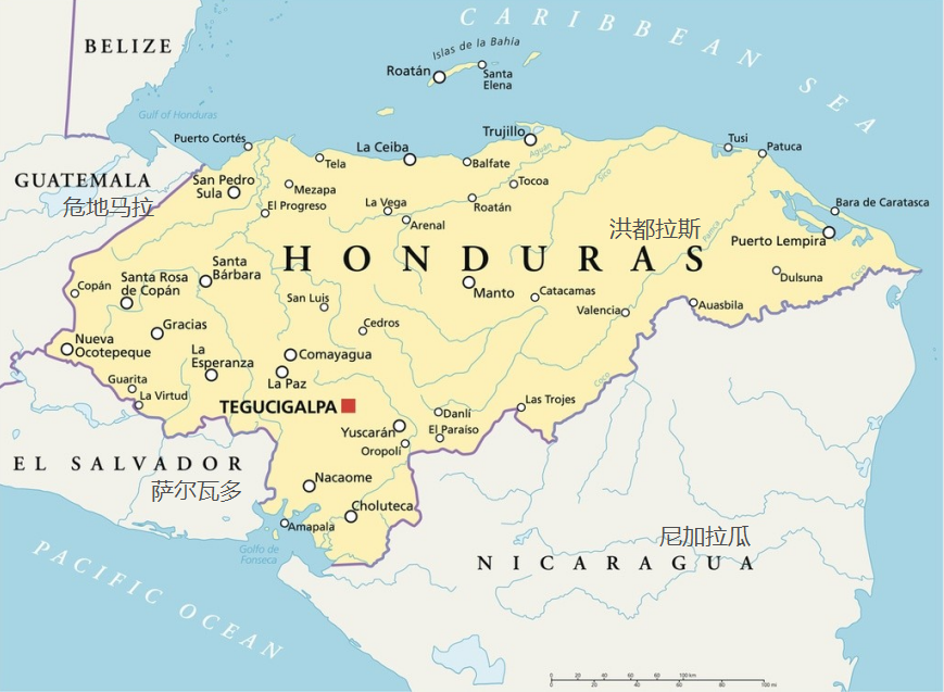 Honduran coffee map