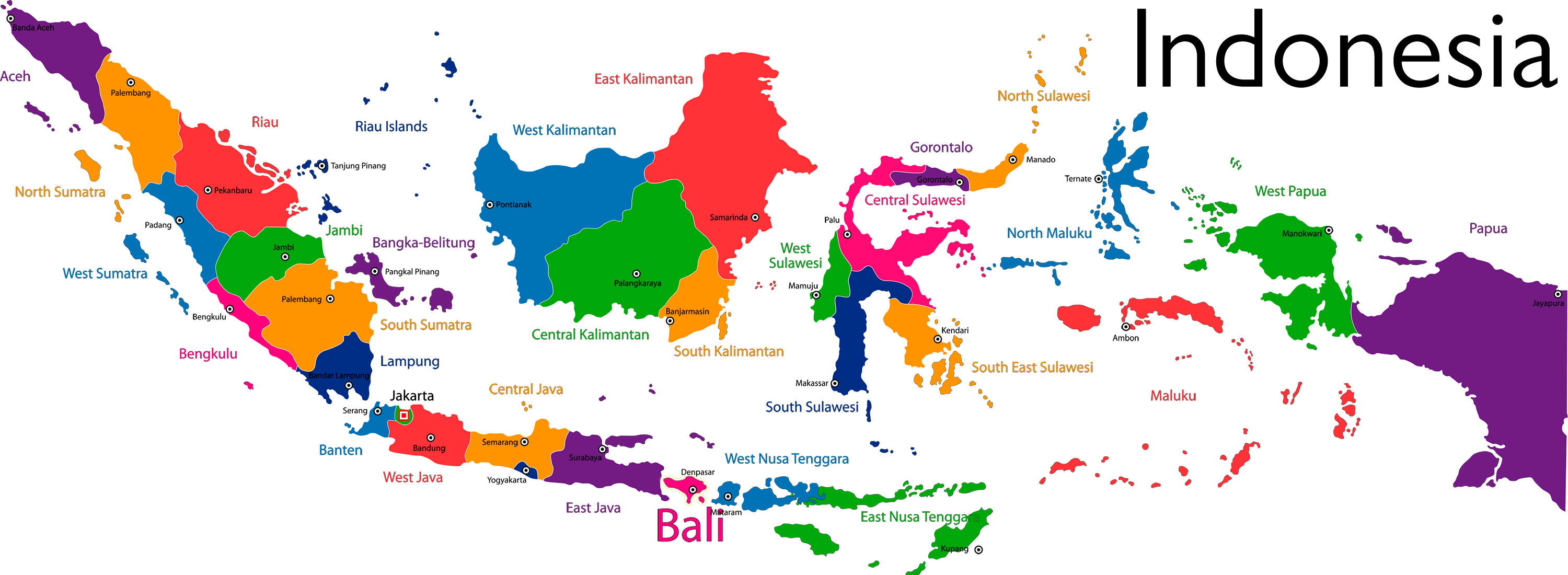 Indonesian coffee map