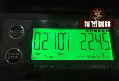 Timer showing optimal coffee brewing time for pour-over method