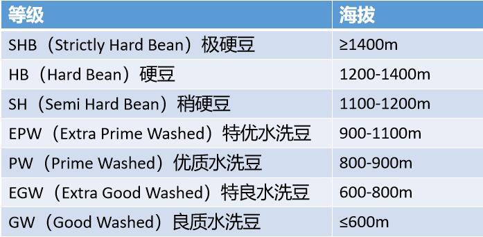 Central America coffee grading
