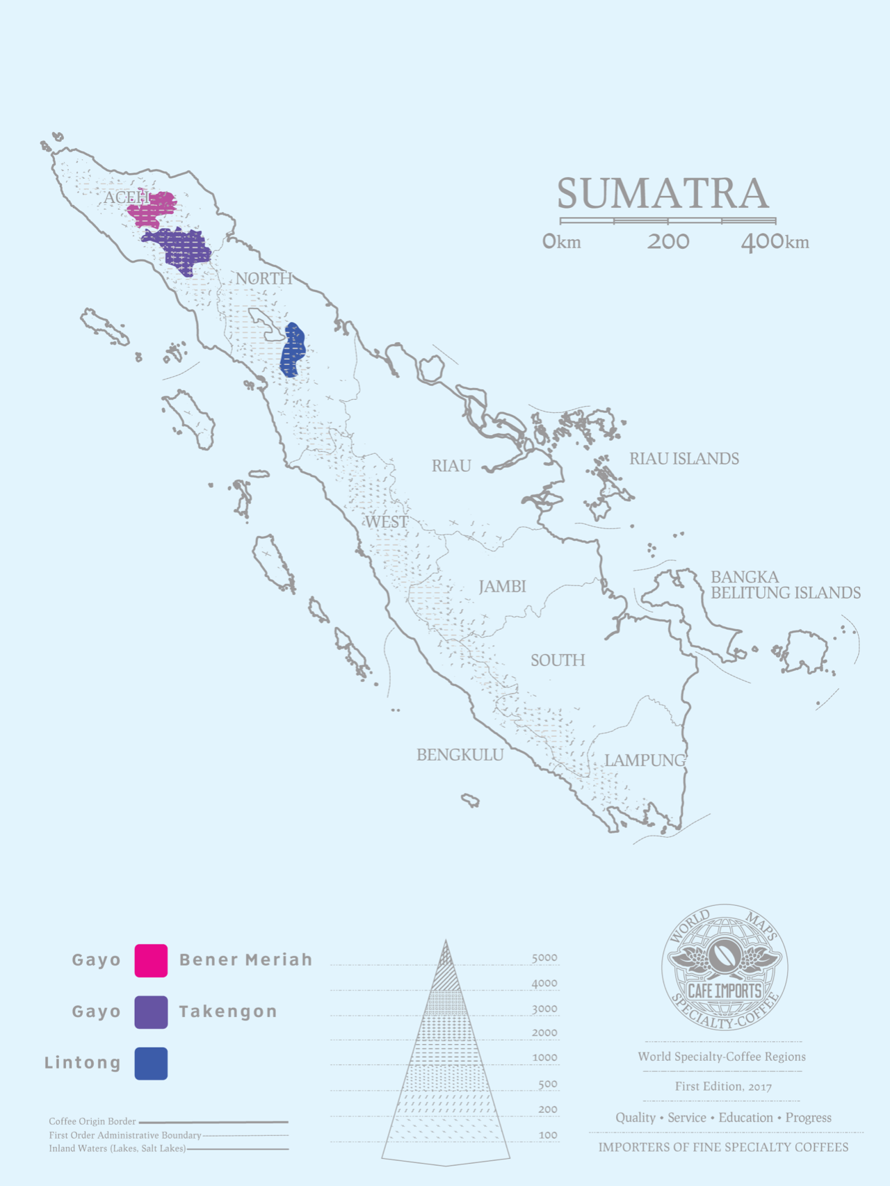 Map of Lake Tawar region in Aceh, Sumatra