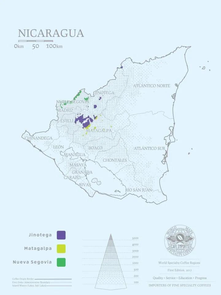 Nicaragua Coffee Map