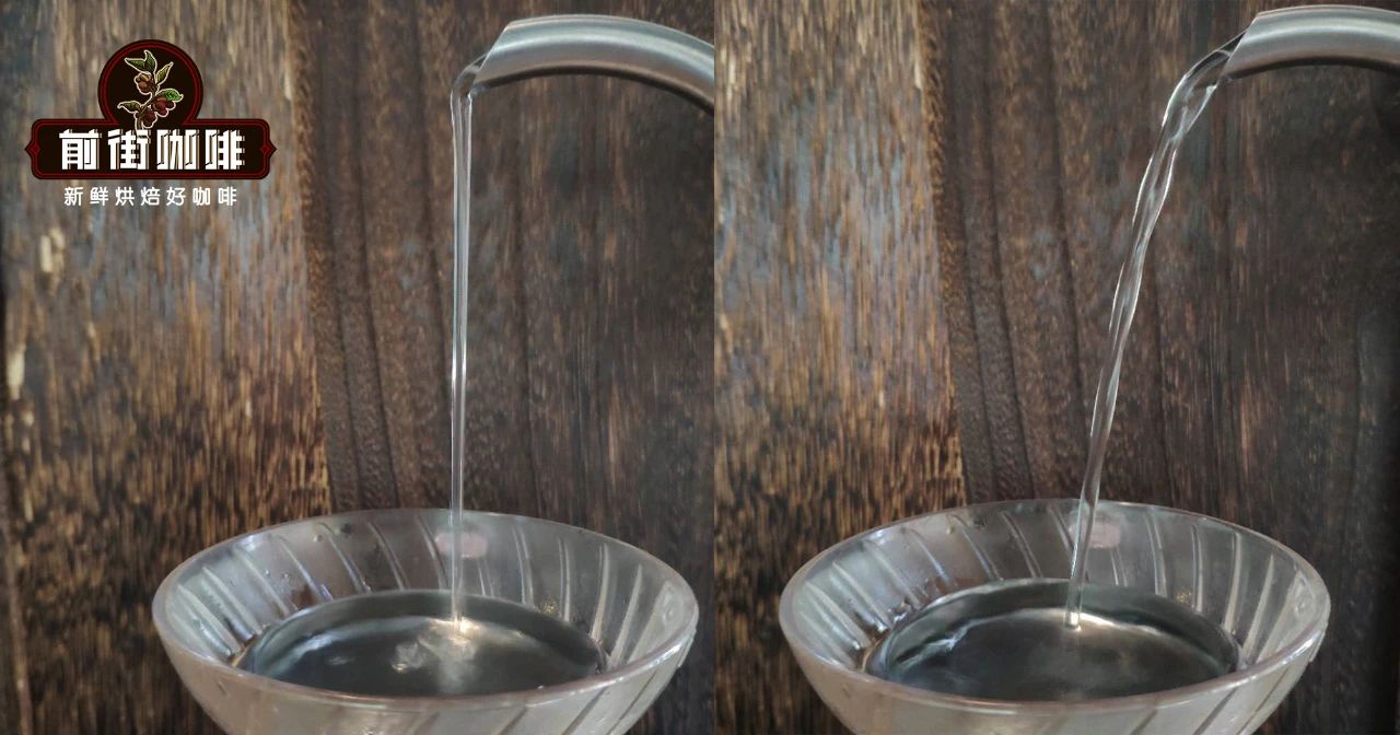 Demonstration of fixed point pouring technique for coffee brewing