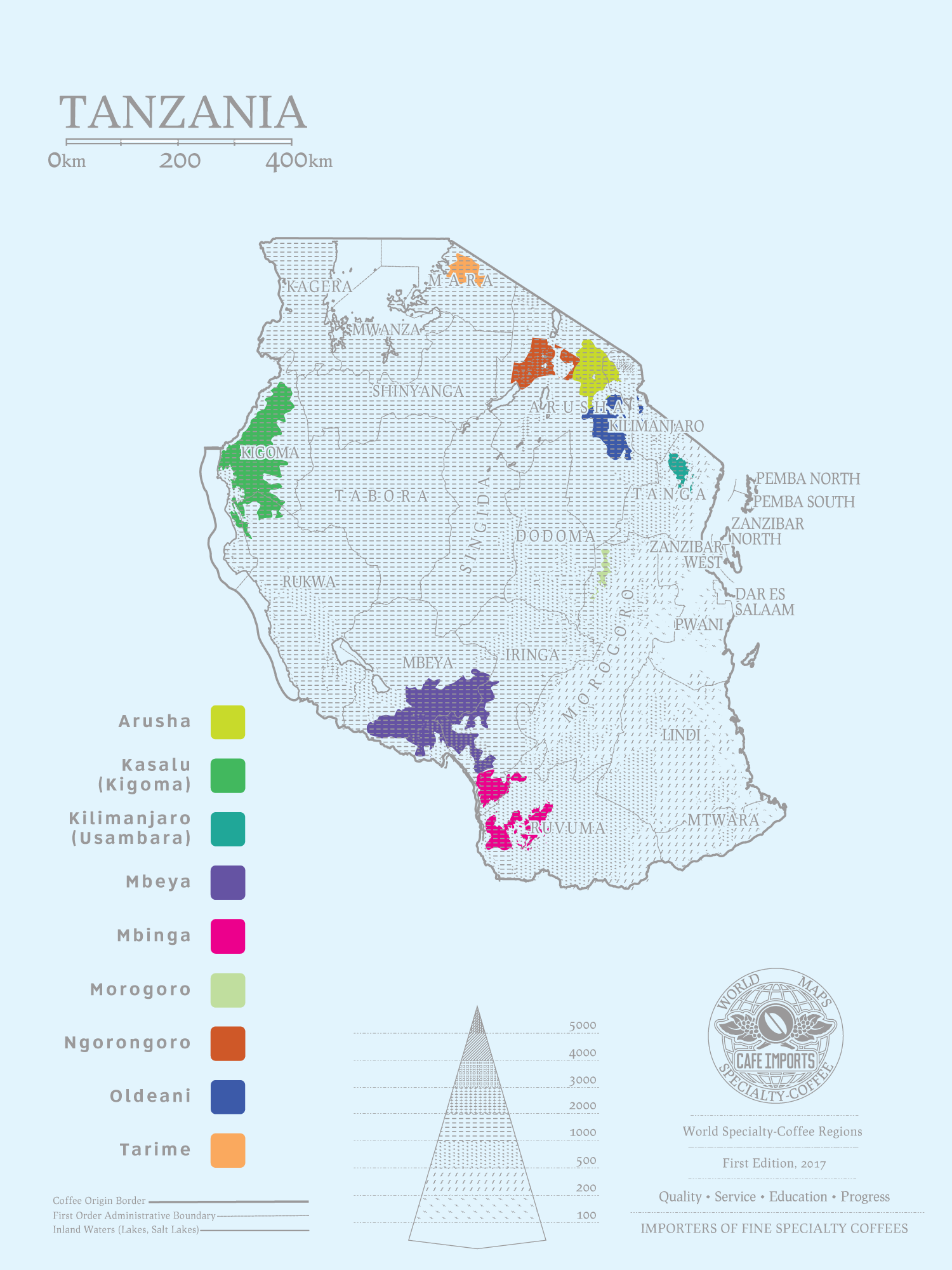 Tanzania Coffee Map