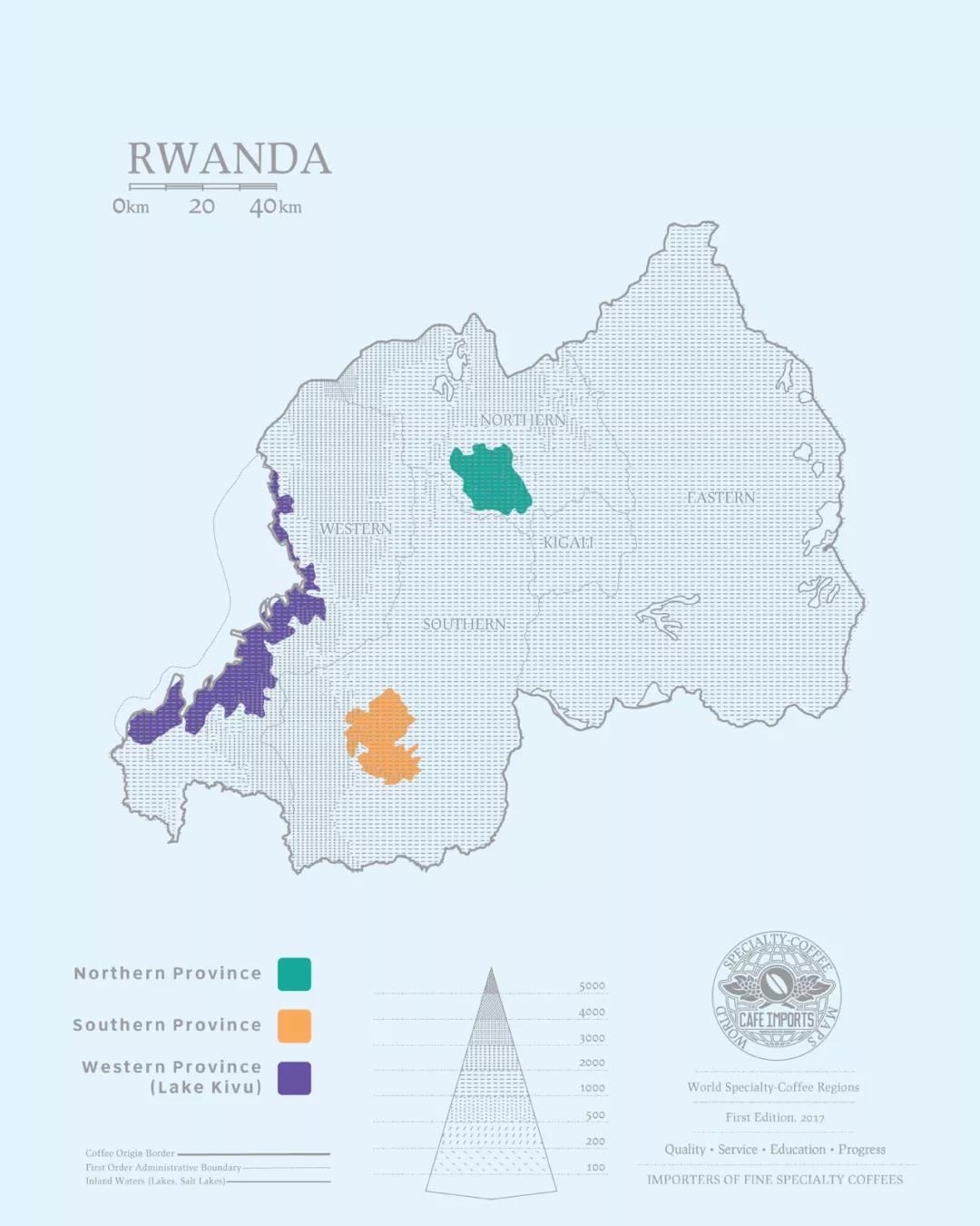 Rwandan coffee cultivation on mountain slopes
