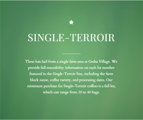 Gesha Village Green Label coffee information