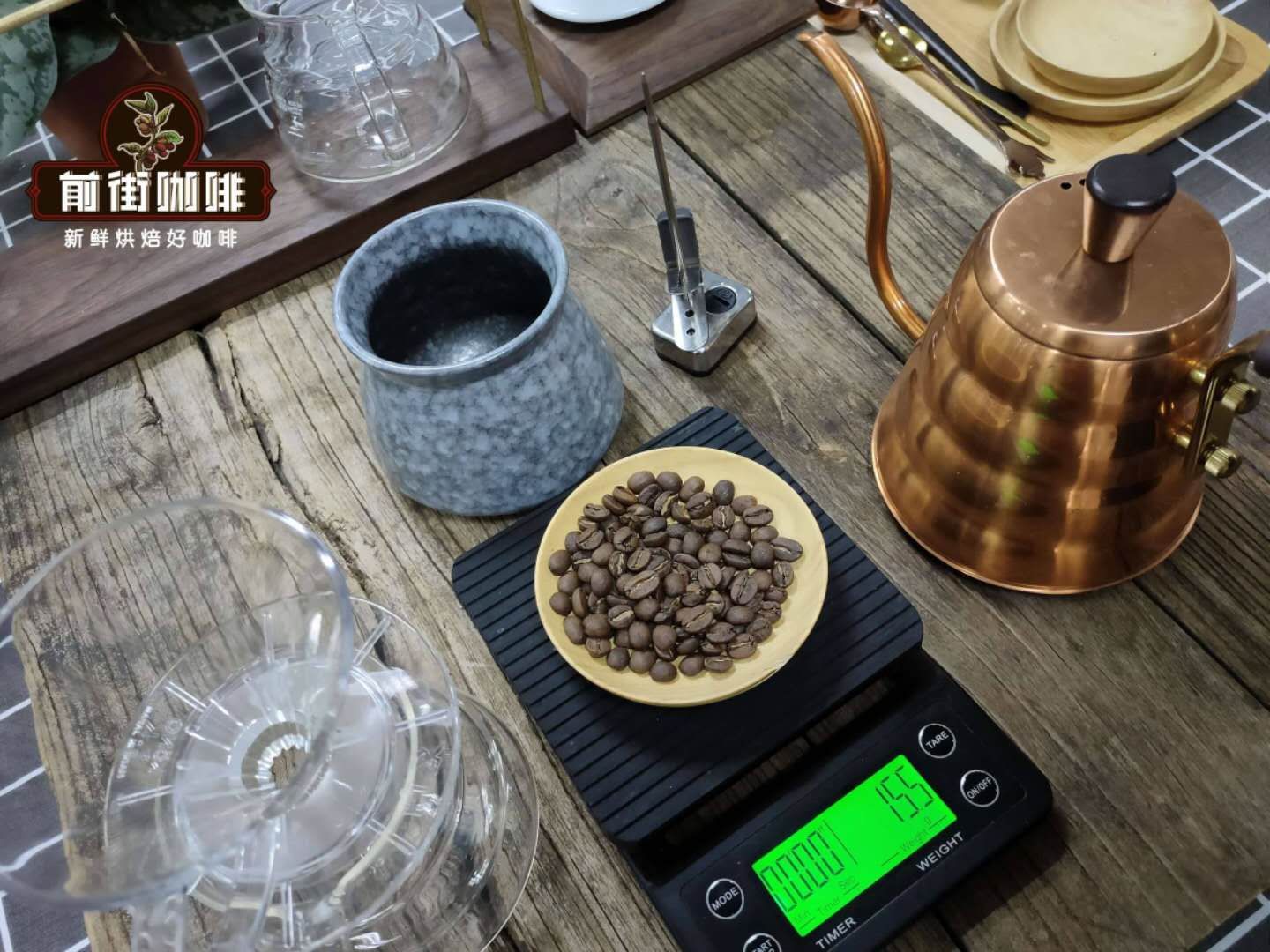 Ethiopian coffee beans display
