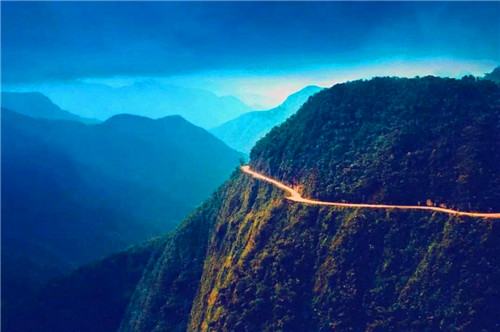 Dangerous Mountain Road in Bolivia