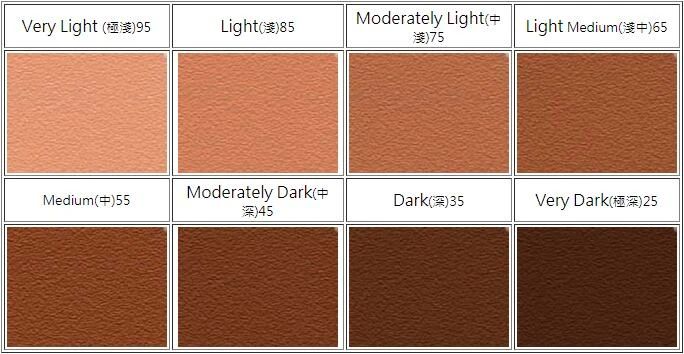 Agtron color chart for different roast levels