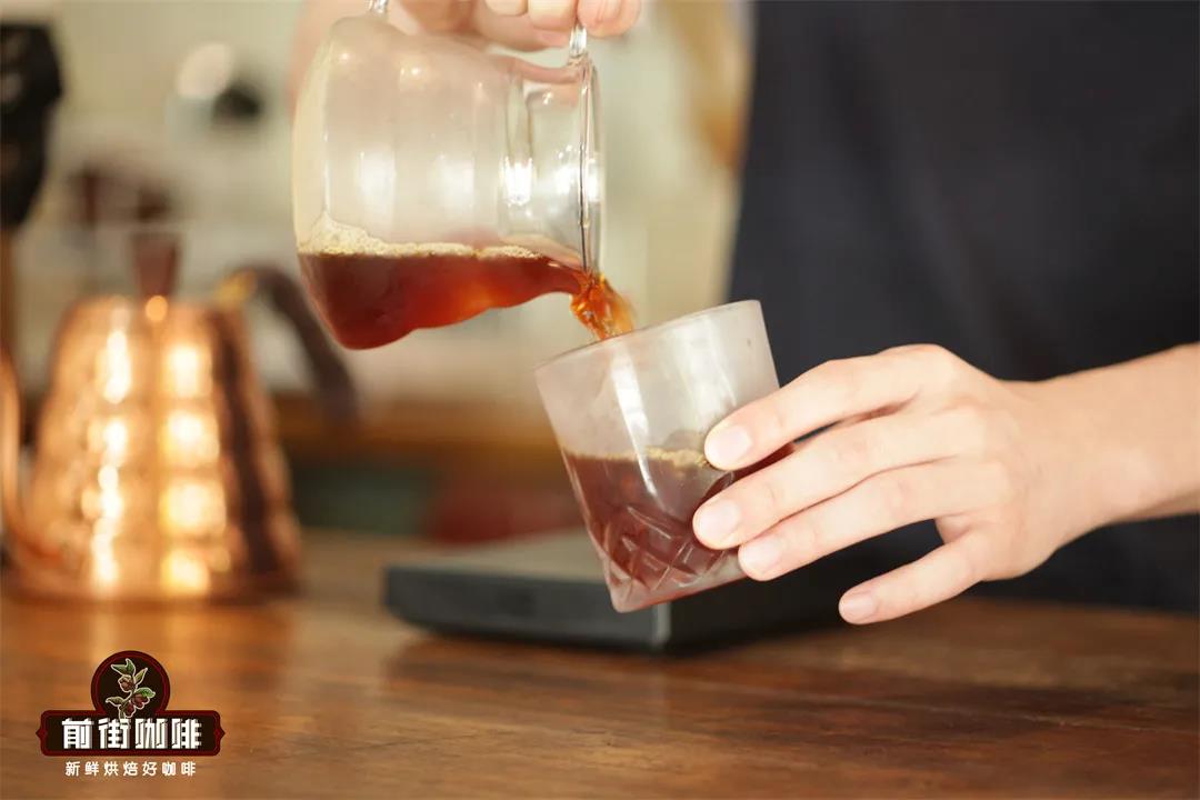 Iced pour-over coffee preparation