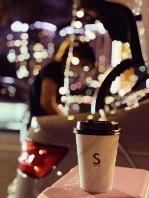 Coffee truck on city street