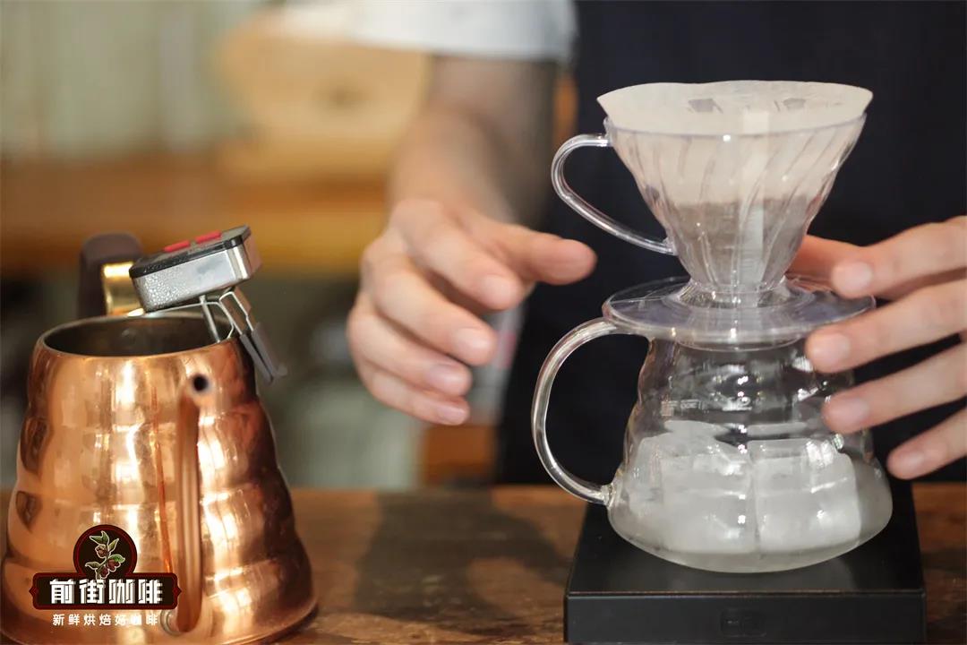 Measuring ice and coffee for proper ratio