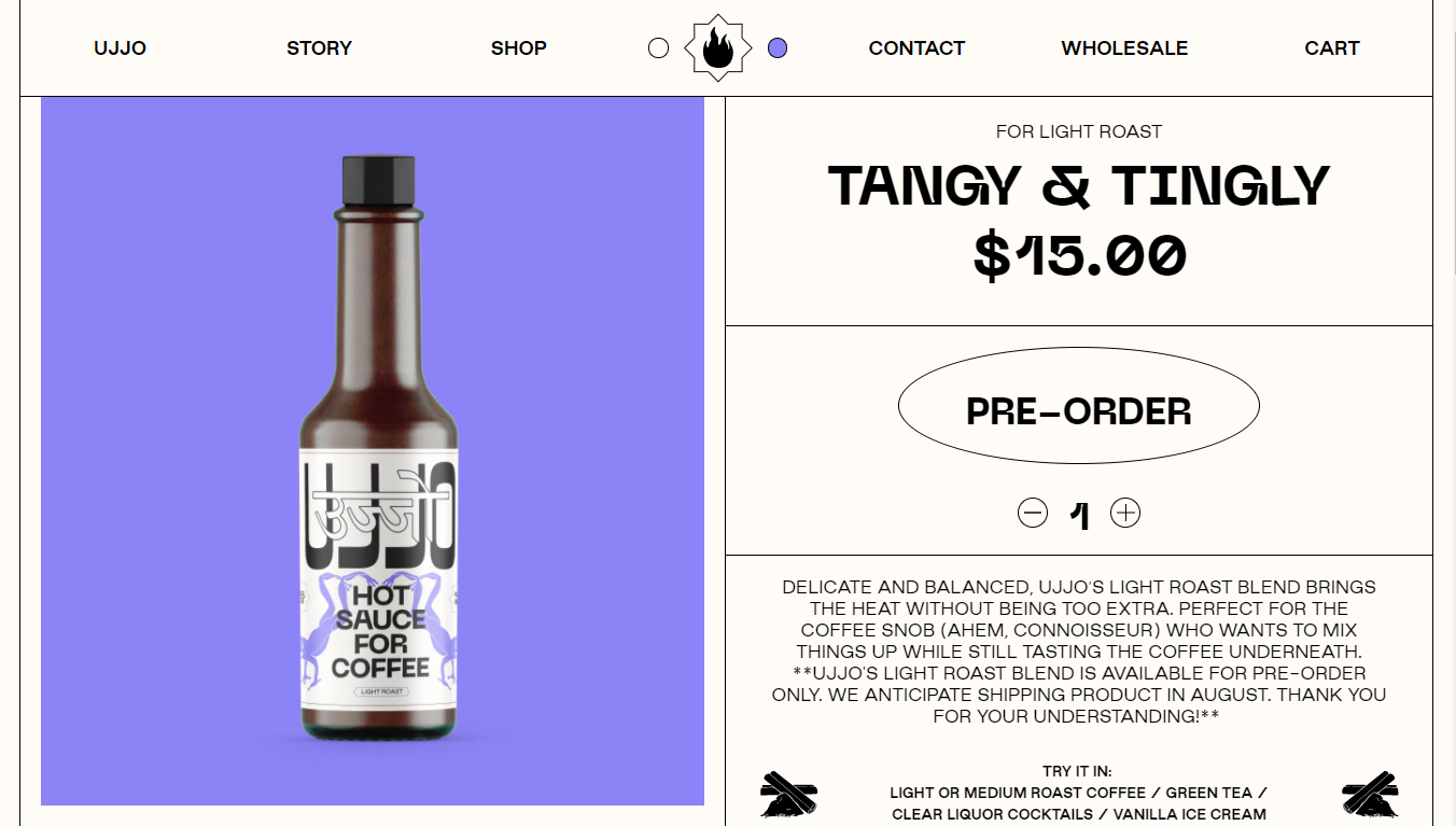 Ujjo light roast chili sauce bottle