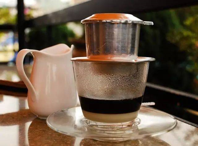 Vietnamese drip coffee with condensed milk